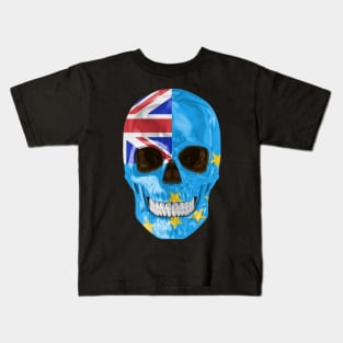 Tuvalu Flag Skull - Gift for Tuvaluan With Roots From Tuvalu Kids T-Shirt